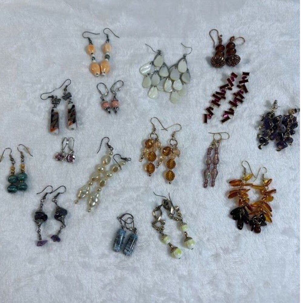 Handcrafted Dangle Earrings Collection with Beads Crystals & Stones